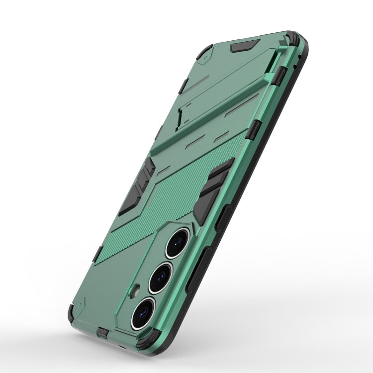 For Samsung Galaxy S25+ 5G Punk Armor 2 in 1 PC + TPU Shockproof Phone Case with Invisible Holder(Green) - Galaxy S25+ 5G Cases by PMC Jewellery | Online Shopping South Africa | PMC Jewellery | Buy Now Pay Later Mobicred