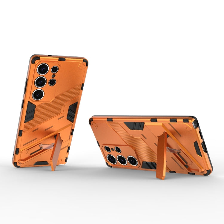 For Samsung Galaxy S25 Ultra 5G Punk Armor 2 in 1 PC + TPU Shockproof Phone Case with Invisible Holder(Orange) - Galaxy S25 Ultra 5G Cases by PMC Jewellery | Online Shopping South Africa | PMC Jewellery | Buy Now Pay Later Mobicred