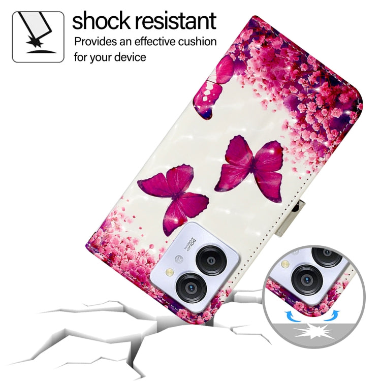 For Blackview Color 8 3D Painting Horizontal Flip Leather Phone Case(Rose Butterfly) - More Brand by PMC TechLife | Online Shopping South Africa | PMC TechLife | Buy Now Pay Later Mobicred
