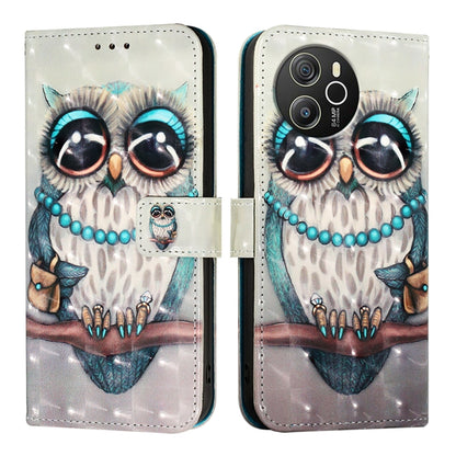 For Blackview Shark 8 3D Painting Horizontal Flip Leather Phone Case(Grey Owl) - More Brand by PMC Jewellery | Online Shopping South Africa | PMC Jewellery | Buy Now Pay Later Mobicred