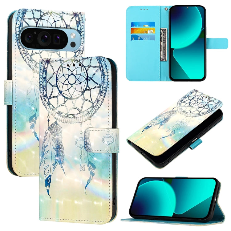 For Google Pixel 9 / 9 Pro 3D Painting Horizontal Flip Leather Phone Case(Dream Wind Chimes) - Google Cases by PMC TechLife | Online Shopping South Africa | PMC TechLife | Buy Now Pay Later Mobicred