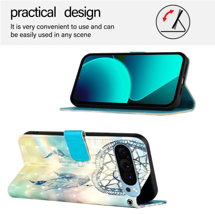 For Google Pixel 9 Pro XL 3D Painting Horizontal Flip Leather Phone Case(Dream Wind Chimes) - Google Cases by PMC TechLife | Online Shopping South Africa | PMC TechLife | Buy Now Pay Later Mobicred