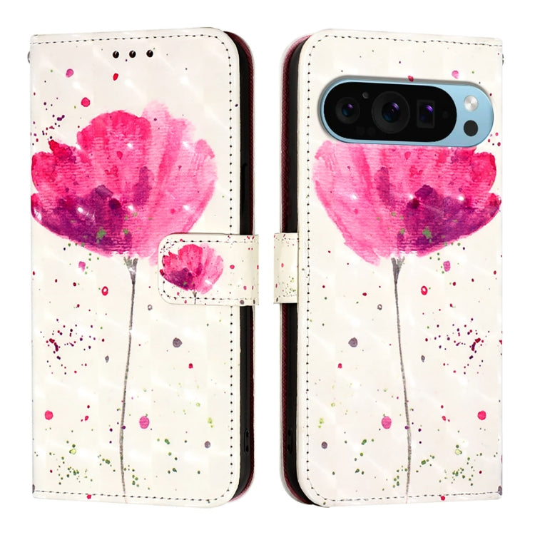 For Google Pixel 9 Pro XL 3D Painting Horizontal Flip Leather Phone Case(Flower) - Google Cases by PMC TechLife | Online Shopping South Africa | PMC TechLife | Buy Now Pay Later Mobicred