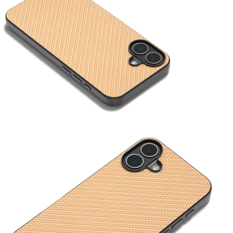 For iPhone 16 Plus Carbon Fiber Texture Protective Phone Case(Gold) - iPhone 16 Plus Cases by PMC Jewellery | Online Shopping South Africa | PMC Jewellery | Buy Now Pay Later Mobicred