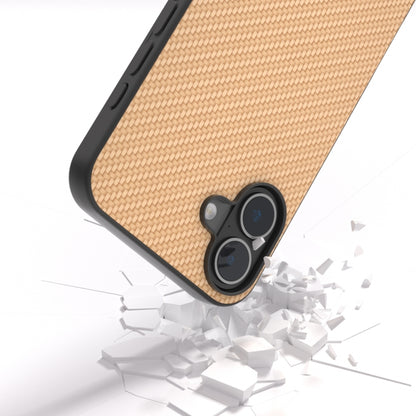 For iPhone 16 Plus Carbon Fiber Texture Protective Phone Case(Gold) - iPhone 16 Plus Cases by PMC Jewellery | Online Shopping South Africa | PMC Jewellery | Buy Now Pay Later Mobicred