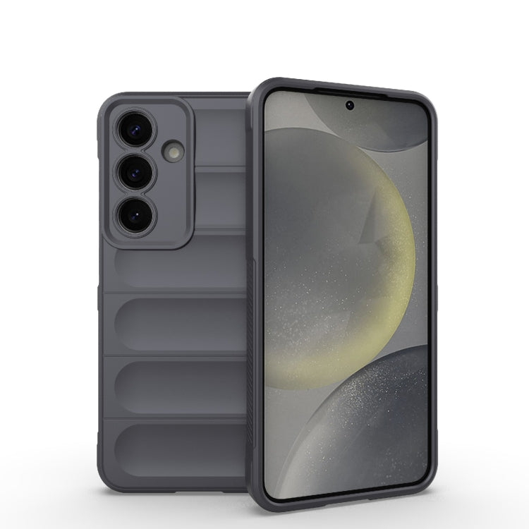 For Samsung Galaxy S25 5G Magic Shield TPU + Flannel Phone Case(Dark Grey) - free shipping - PMC Jewellery - Order now!