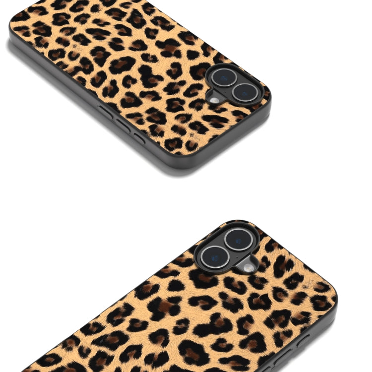 For iPhone 16 Plus Black Frame Leopard Phone Case(Leopard Print) - iPhone 16 Plus Cases by PMC TechLife | Online Shopping South Africa | PMC TechLife | Buy Now Pay Later Mobicred