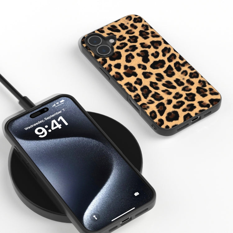 For iPhone 16 Plus Black Frame Leopard Phone Case(Leopard Print) - iPhone 16 Plus Cases by PMC TechLife | Online Shopping South Africa | PMC TechLife | Buy Now Pay Later Mobicred