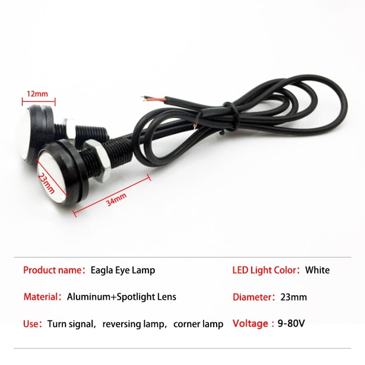 10pcs 23mm 1.5W DC12V Motorcycle Eagle Eye Light Double Lens Strobe Light(Yellow Light) - Eagle Eye Lights by PMC TechLife | Online Shopping South Africa | PMC TechLife | Buy Now Pay Later Mobicred
