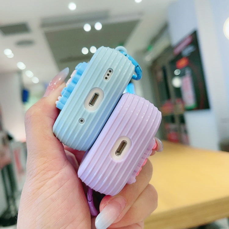 For AirPods 3 Fresh 3D Text Skin Feel Earbuds Box PC Case(Blue) - For AirPods 3 by PMC Jewellery | Online Shopping South Africa | PMC Jewellery | Buy Now Pay Later Mobicred