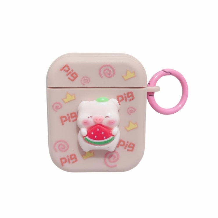 For AirPods 2 / 1 Fresh 3D Piglet Pattern Earbuds Box PC Case - For AirPods 1/2 by PMC Jewellery | Online Shopping South Africa | PMC Jewellery | Buy Now Pay Later Mobicred