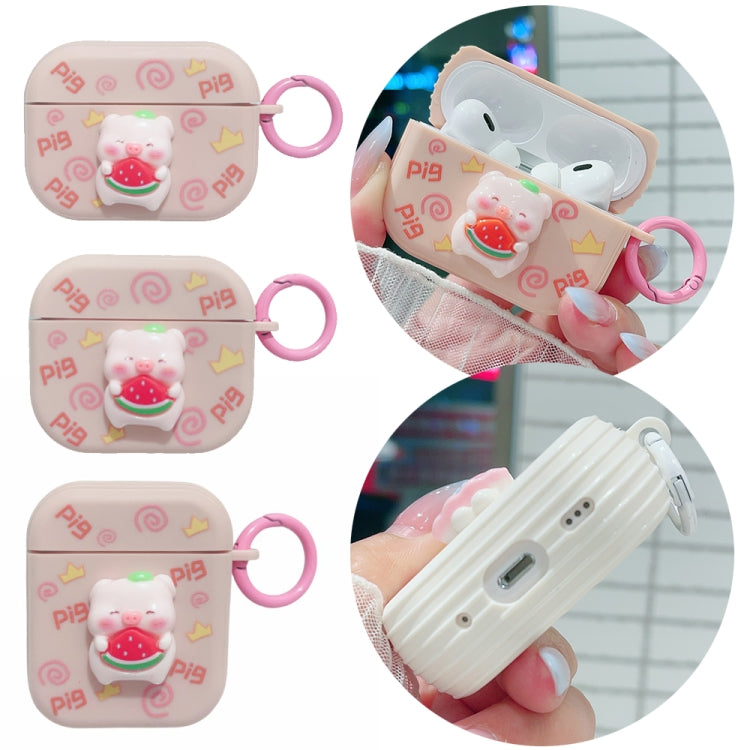 For AirPods 3 Fresh 3D Piglet Pattern Earbuds Box PC Case - For AirPods 3 by PMC Jewellery | Online Shopping South Africa | PMC Jewellery | Buy Now Pay Later Mobicred
