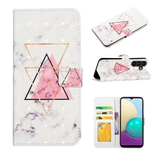 For Samsung Galaxy S25 5G Oil Embossed 3D Drawing Leather Phone Case(Triangular Marble) - Galaxy S25 5G Cases by PMC Jewellery | Online Shopping South Africa | PMC Jewellery | Buy Now Pay Later Mobicred