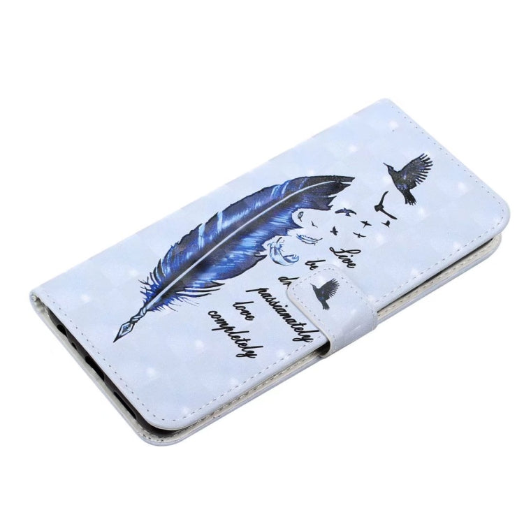 For Samsung Galaxy S25 5G Oil Embossed 3D Drawing Leather Phone Case(Blue Feather) - free shipping - PMC TechLife - Order now!