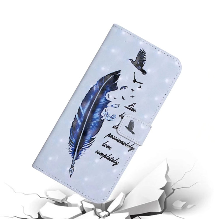 For Samsung Galaxy S25 5G Oil Embossed 3D Drawing Leather Phone Case(Blue Feather) - free shipping - PMC TechLife - Order now!
