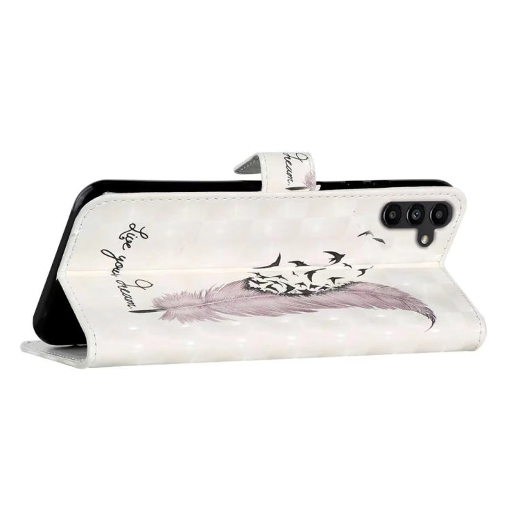 For Samsung Galaxy S25+ 5G Oil Embossed 3D Drawing Leather Phone Case(Feather) - Galaxy S25+ 5G Cases by PMC TechLife | Online Shopping South Africa | PMC TechLife | Buy Now Pay Later Mobicred