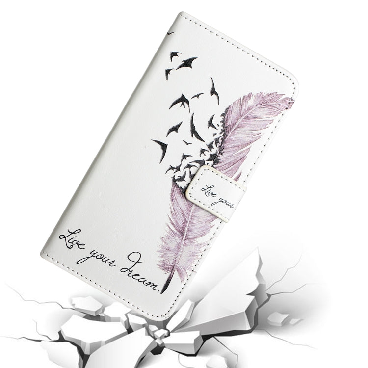 For Samsung Galaxy S25 Ultra 5G Oil Embossed 3D Drawing Leather Phone Case(Feather) - Galaxy S25 Ultra 5G Cases by PMC TechLife | Online Shopping South Africa | PMC TechLife | Buy Now Pay Later Mobicred