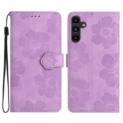 For Samsung Galaxy S25+ 5G Flower Embossing Pattern Leather Phone Case(Purple) - Galaxy S25+ 5G Cases by PMC Jewellery | Online Shopping South Africa | PMC Jewellery | Buy Now Pay Later Mobicred