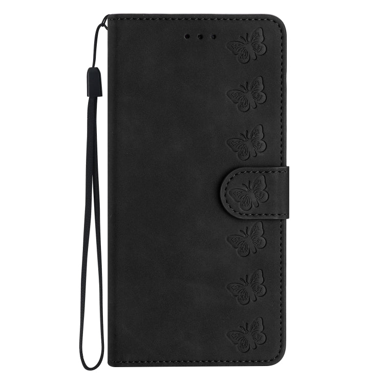 For Samsung Galaxy S25+ 5G Seven Butterflies Embossed Leather Phone Case(Black) - Galaxy S25+ 5G Cases by PMC Jewellery | Online Shopping South Africa | PMC Jewellery | Buy Now Pay Later Mobicred