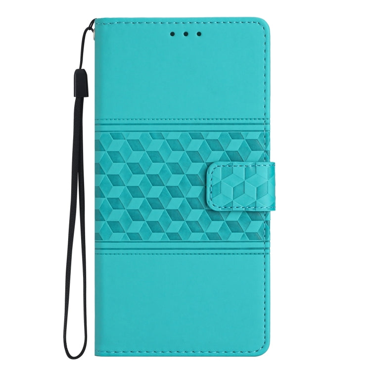 For Samsung Galaxy S25 5G Diamond Embossed Skin Feel Leather Phone Case(Blue) - Galaxy S25 5G Cases by PMC Jewellery | Online Shopping South Africa | PMC Jewellery | Buy Now Pay Later Mobicred