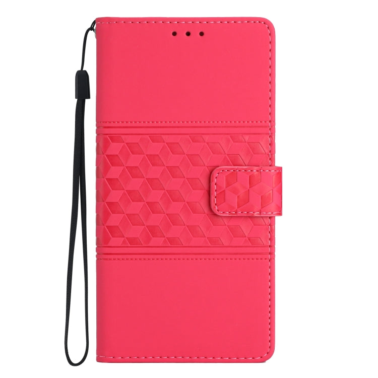 For Samsung Galaxy S25 5G Diamond Embossed Skin Feel Leather Phone Case(Red) - free shipping - PMC Jewellery - Order now!