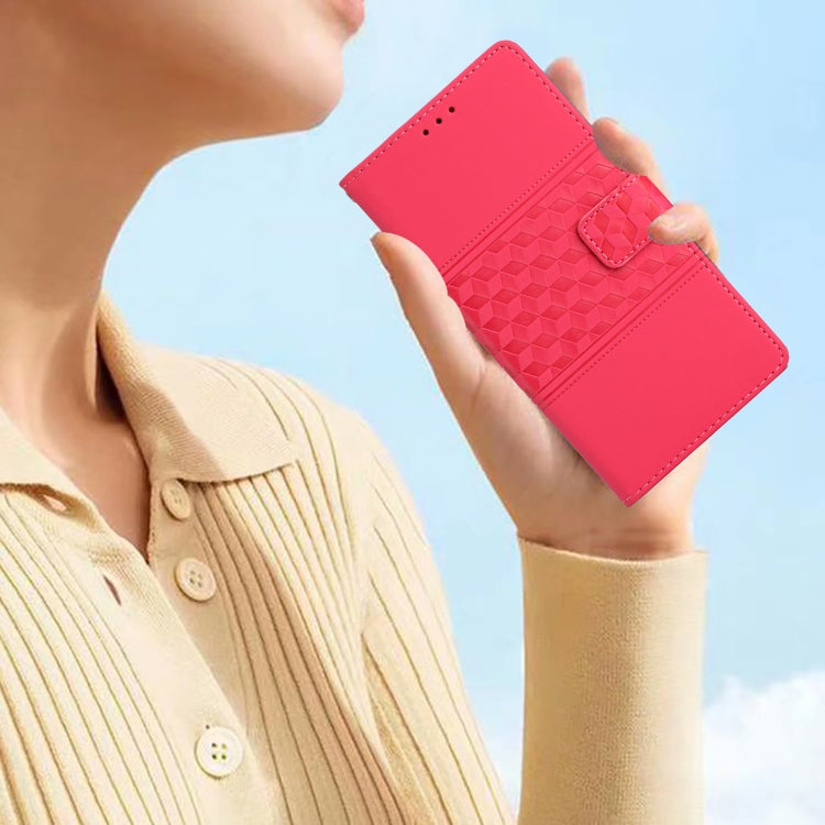 For Samsung Galaxy S25 5G Diamond Embossed Skin Feel Leather Phone Case(Red) - free shipping - PMC Jewellery - Order now!