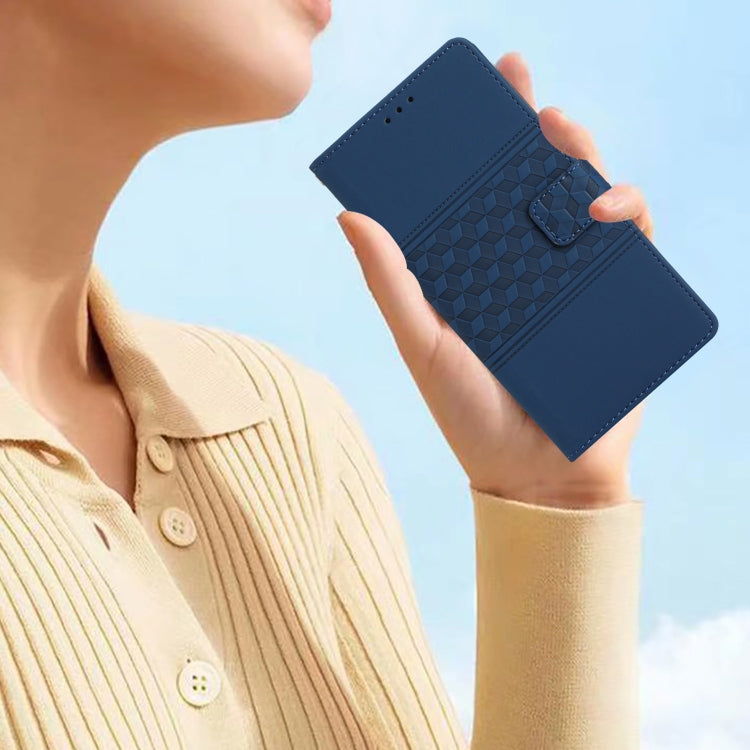 For Samsung Galaxy S25+ 5G Diamond Embossed Skin Feel Leather Phone Case(Dark Blue) - Galaxy S25+ 5G Cases by PMC Jewellery | Online Shopping South Africa | PMC Jewellery | Buy Now Pay Later Mobicred