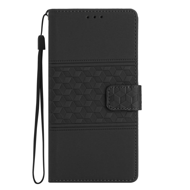 For Samsung Galaxy S25+ 5G Diamond Embossed Skin Feel Leather Phone Case(Black) - Galaxy S25+ 5G Cases by PMC Jewellery | Online Shopping South Africa | PMC Jewellery | Buy Now Pay Later Mobicred