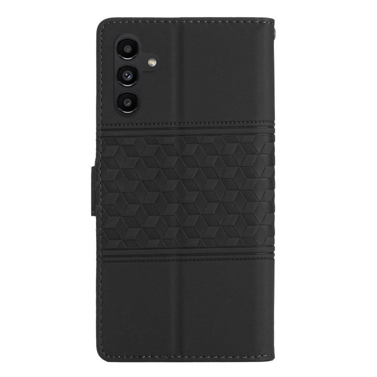 For Samsung Galaxy S25+ 5G Diamond Embossed Skin Feel Leather Phone Case(Black) - Galaxy S25+ 5G Cases by PMC Jewellery | Online Shopping South Africa | PMC Jewellery | Buy Now Pay Later Mobicred