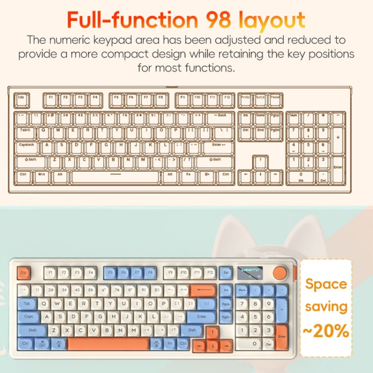 LANGTU L98 Wireless RGB Tri-mode Mechanical Gaming Keyboard(Green) - free shipping - PMC Jewellery - Order now!