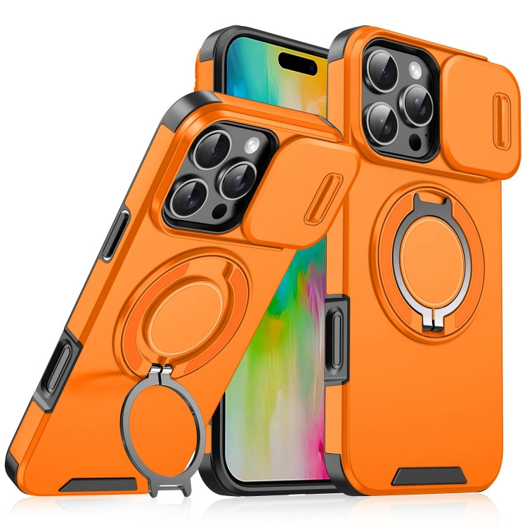 For iPhone 16 Pro Sliding Camshield Ring Holder Phone Case(Orange) - iPhone 16 Pro Cases by PMC Jewellery | Online Shopping South Africa | PMC Jewellery | Buy Now Pay Later Mobicred