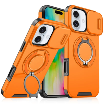 For iPhone 16 Sliding Camshield Ring Holder Phone Case(Orange) - iPhone 16 Cases by PMC Jewellery | Online Shopping South Africa | PMC Jewellery | Buy Now Pay Later Mobicred