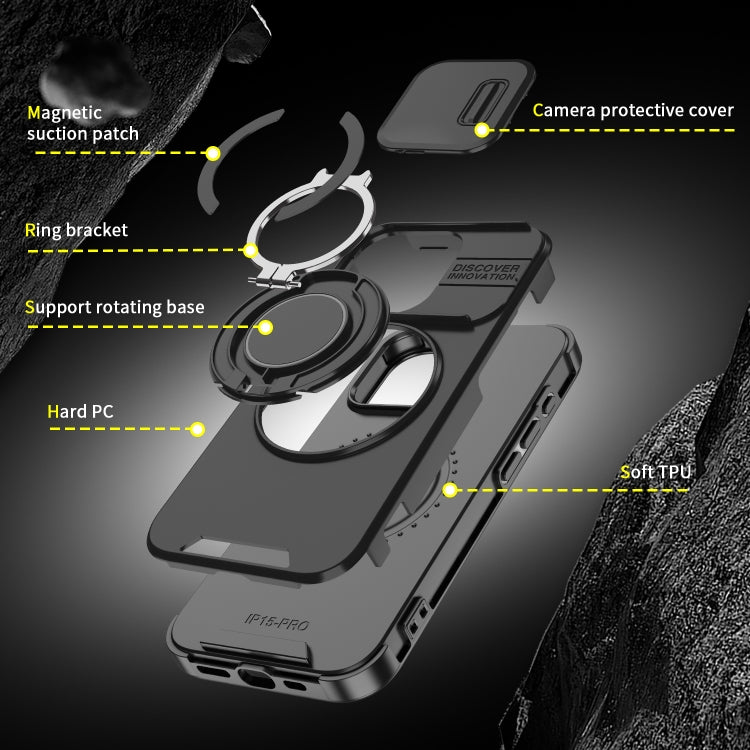 For iPhone 16 Pro Max Sliding Camshield Ring Holder Phone Case(Blue) - iPhone 16 Pro Max Cases by PMC TechLife | Online Shopping South Africa | PMC TechLife | Buy Now Pay Later Mobicred