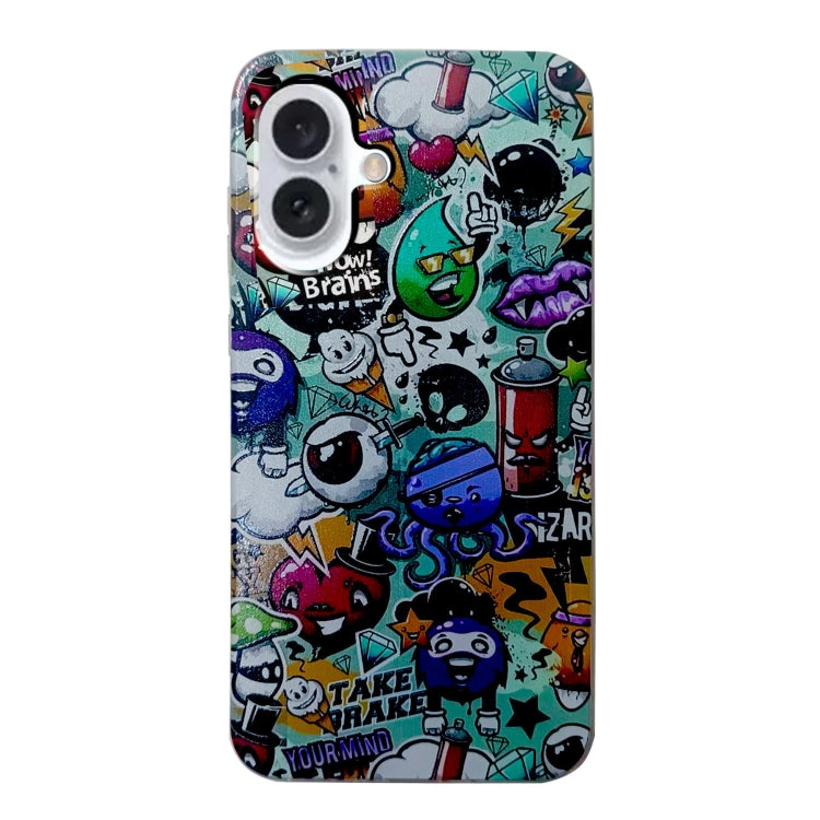 For iPhone 16 Colored Drawing Pattern TPU Phone Case(Graffiti) - iPhone 16 Cases by PMC TechLife | Online Shopping South Africa | PMC TechLife | Buy Now Pay Later Mobicred