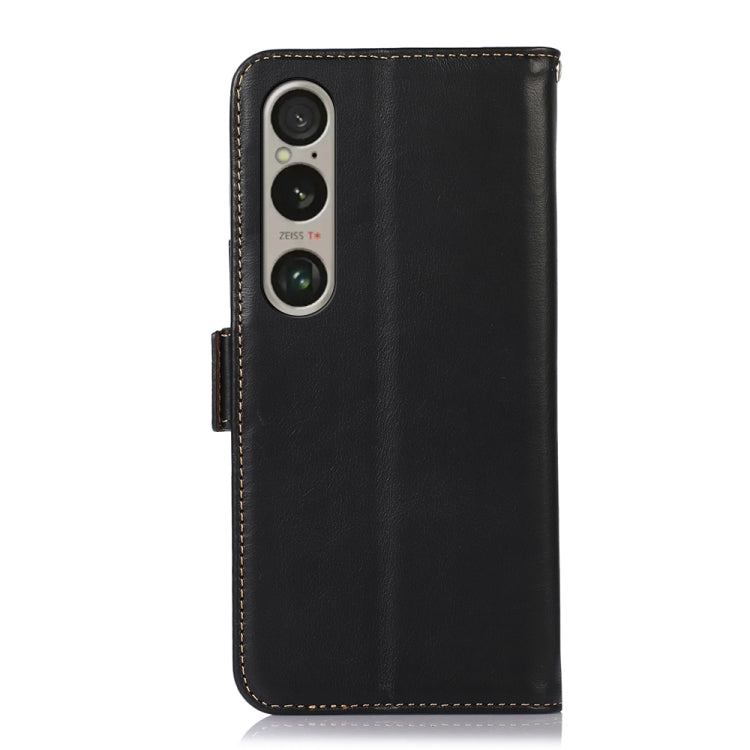 For Sony Xperia 1 VI Magnetic Crazy Horse Texture Genuine Leather RFID Phone Case(Black) - Sony Cases by PMC TechLife | Online Shopping South Africa | PMC TechLife | Buy Now Pay Later Mobicred