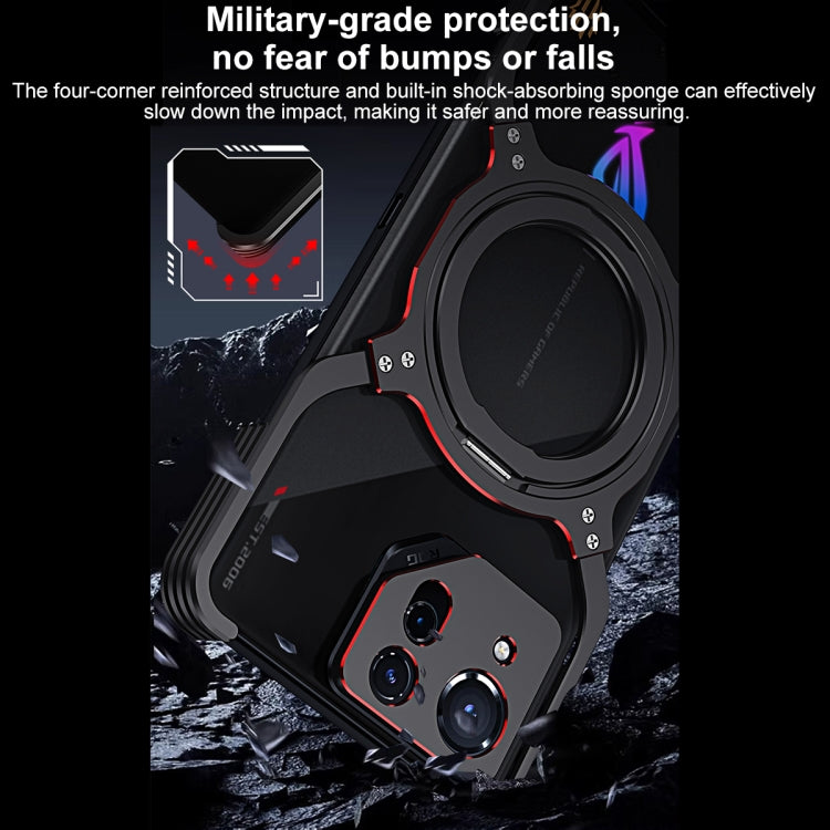 For Asus ROG Phone 8 / 8 Pro Mechanical Arm Borderless MagSafe Holder Metal Phone Case(Black Blue) - free shipping - PMC TechLife - Order now!