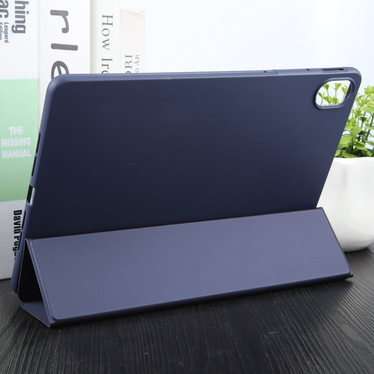 For Huawei MatePad 11.5 S GEBEI 3-folding Holder Shockproof Flip Leather Tablet Case(Dark Blue) - free shipping - PMc TechLife - Order now!