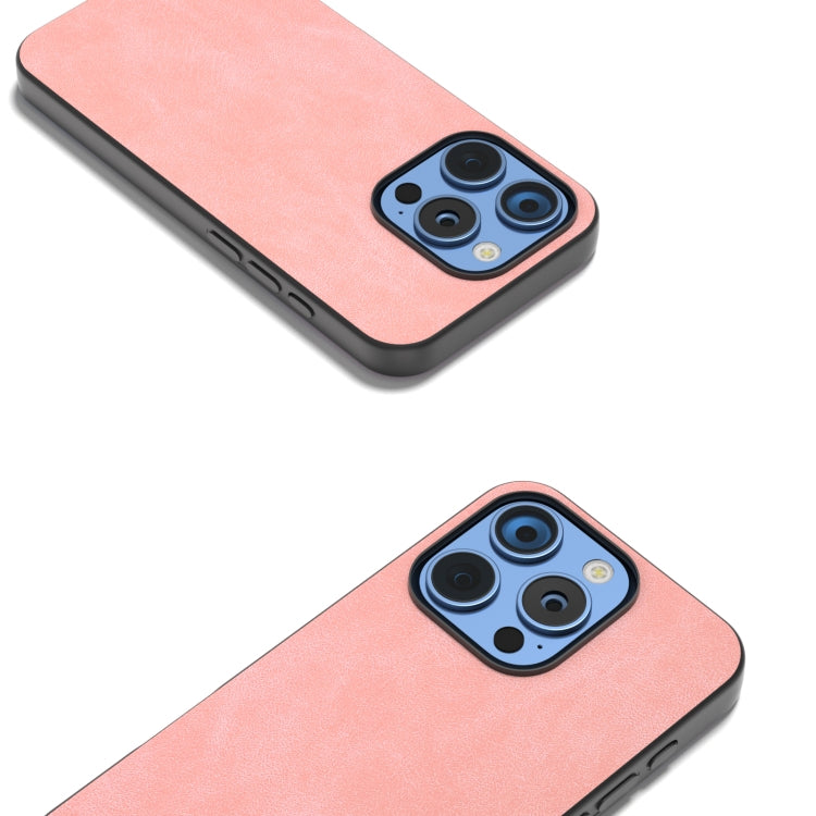 For iPhone 16 Pro Max Black Frame PU Leather Full Coverage Phone Case(Pink) - free shipping - PMC TechLife - Order now!