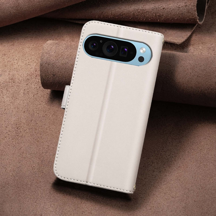 For Google Pixel 9 Square Texture Leather Phone Case(Beige) - Google Cases by PMC TechLife | Online Shopping South Africa | PMC TechLife | Buy Now Pay Later Mobicred