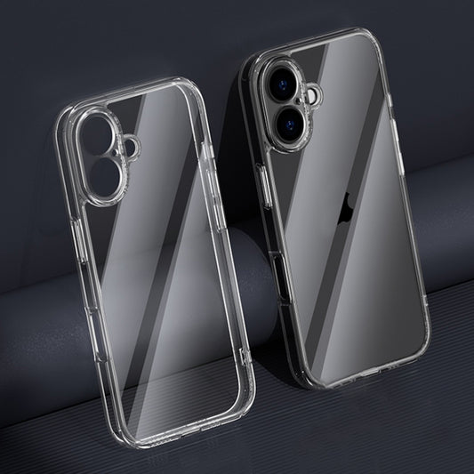 For iPhone 16 Four Corner Airbag Transparent Glass Phone Case - iPhone 16 Cases by PMC Jewellery | Online Shopping South Africa | PMC Jewellery | Buy Now Pay Later Mobicred