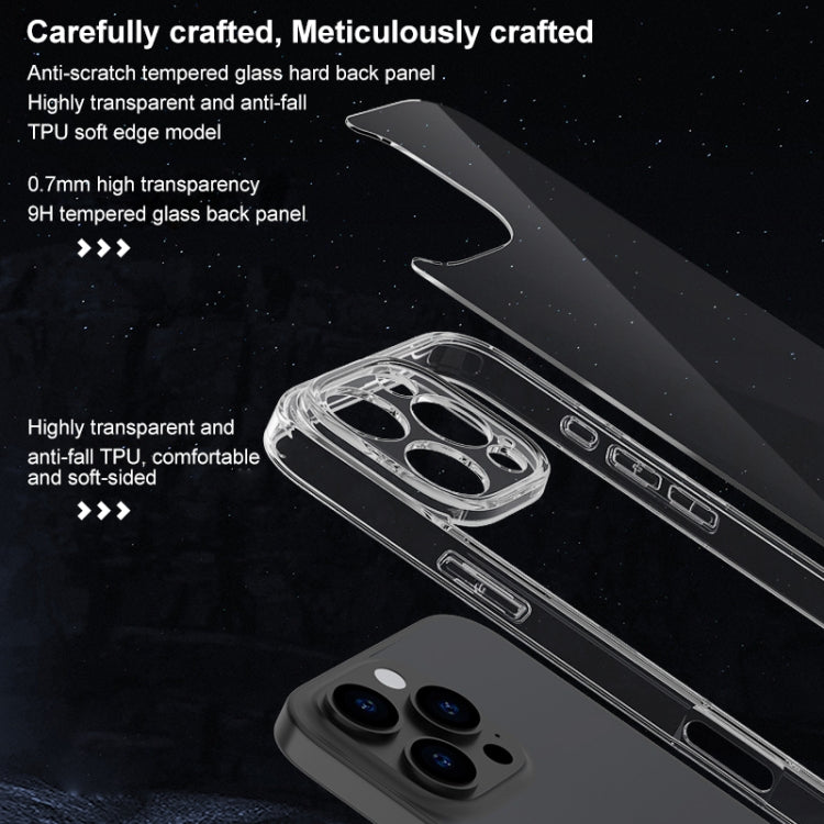 For iPhone 16 Pro Four Corner Airbag Transparent Glass Phone Case - iPhone 16 Pro Cases by PMC TechLife | Online Shopping South Africa | PMC TechLife | Buy Now Pay Later Mobicred