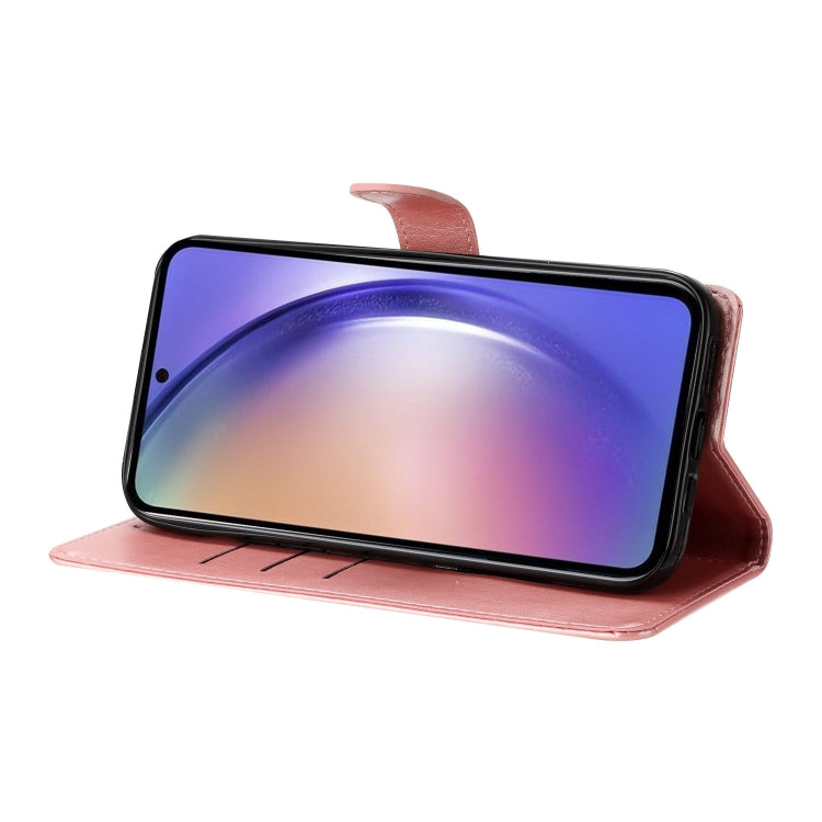 For Blackview A55 Pro Butterflies and Flowers Leather Phone Case(Rose Gold) - More Brand by PMC TechLife | Online Shopping South Africa | PMC TechLife | Buy Now Pay Later Mobicred