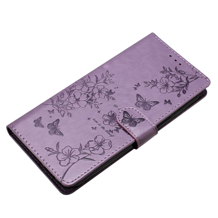 For Ulefone Note 14 Butterflies and Flowers Leather Phone Case(Purple) - Ulefone Cases by PMC Jewellery | Online Shopping South Africa | PMC Jewellery | Buy Now Pay Later Mobicred