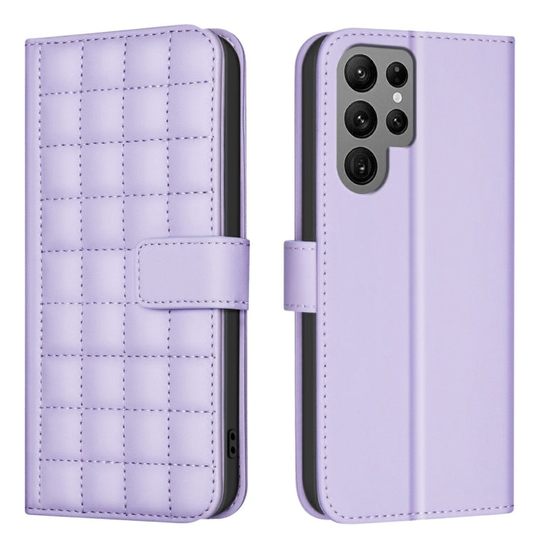 For Samsung Galaxy S25 Ultra 5G Square Texture Leather Phone Case(Purple) - Galaxy S25 Ultra 5G Cases by PMC Jewellery | Online Shopping South Africa | PMC Jewellery | Buy Now Pay Later Mobicred