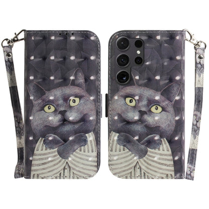 For Samsung Galaxy S25 Ultra 5G 3D Colored Horizontal Flip Leather Phone Case(Hug Cat) - Galaxy S25 Ultra 5G Cases by PMC Jewellery | Online Shopping South Africa | PMC Jewellery | Buy Now Pay Later Mobicred