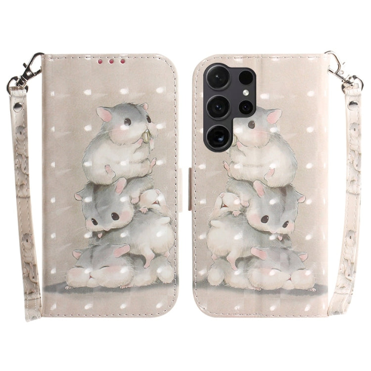 For Samsung Galaxy S25 Ultra 5G 3D Colored Horizontal Flip Leather Phone Case(Squirrels) - Galaxy S25 Ultra 5G Cases by PMC Jewellery | Online Shopping South Africa | PMC Jewellery | Buy Now Pay Later Mobicred