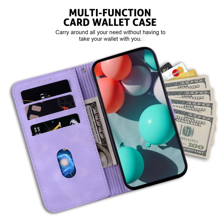 For Samsung Galaxy S25+ 5G Seven-shaped Embossed Leather Phone Case(Purple) - free shipping - PMC Jewellery - Order now!