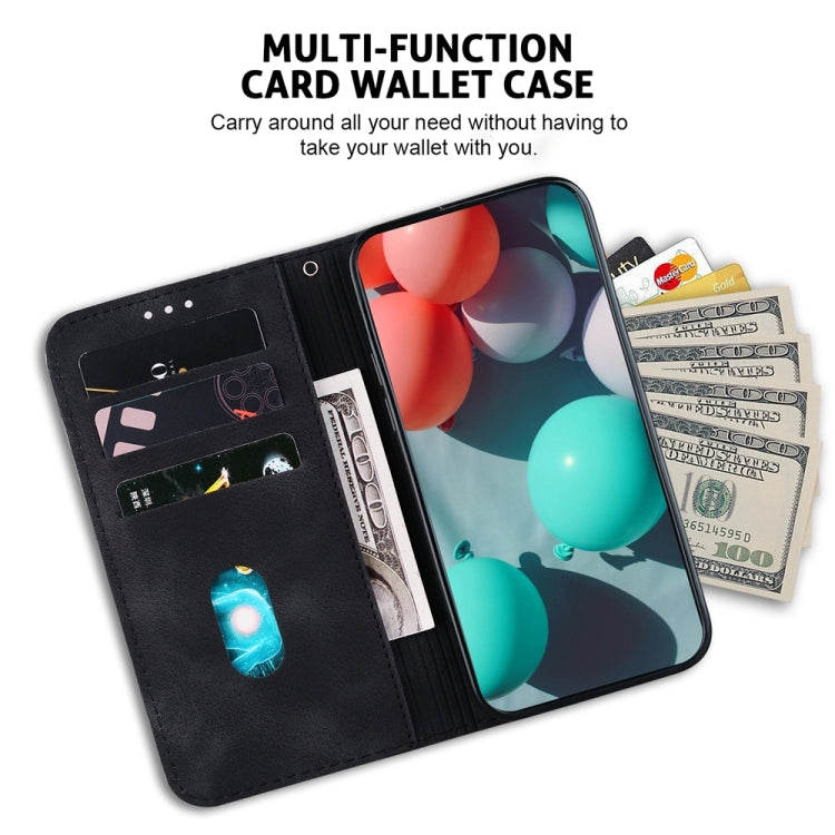 For Samsung Galaxy S25+ 5G Seven-shaped Embossed Leather Phone Case(Black) - Galaxy S25+ 5G Cases by PMC Jewellery | Online Shopping South Africa | PMC Jewellery | Buy Now Pay Later Mobicred