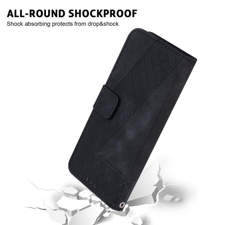 For Samsung Galaxy S25+ 5G Seven-shaped Embossed Leather Phone Case(Black) - Galaxy S25+ 5G Cases by PMC Jewellery | Online Shopping South Africa | PMC Jewellery | Buy Now Pay Later Mobicred