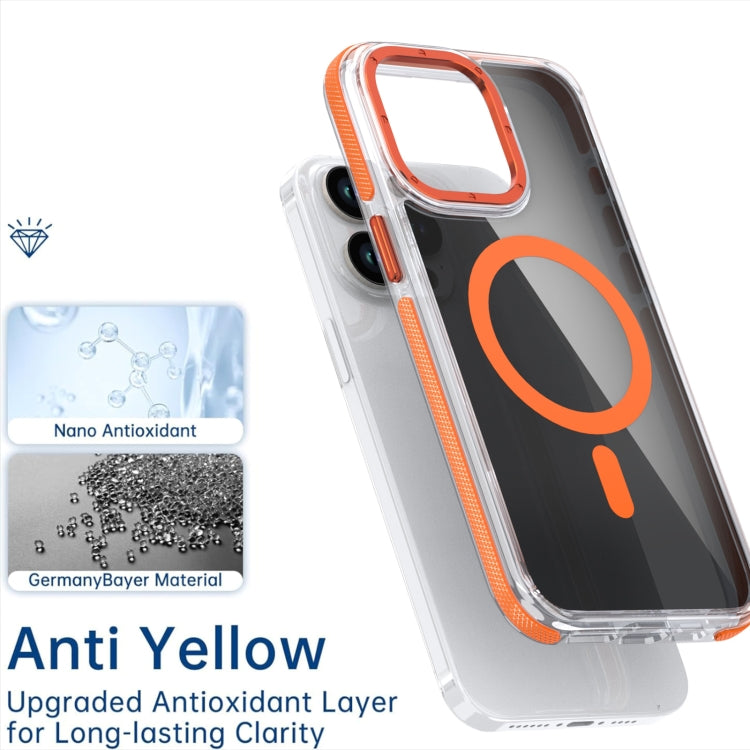 For iPhone 16 Pro Magsafe Dual-Color Transparent Black Full Coverage Phone Case(White) - iPhone 16 Pro Cases by PMC Jewellery | Online Shopping South Africa | PMC Jewellery | Buy Now Pay Later Mobicred